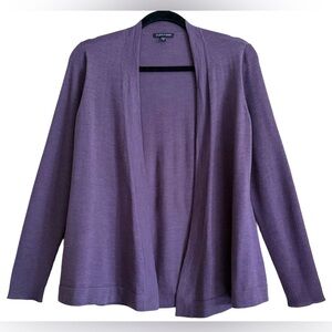 EILEEN FISHER Merino Wool Preppy Lightweight Minimalist Open Front Cardigan XS